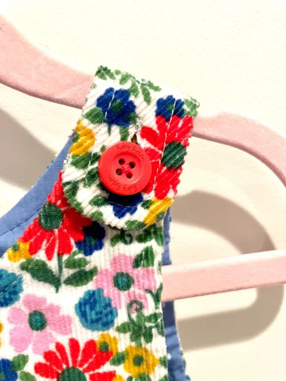 NWT!  Baby Boden Floral Courduroy Overalls - Sz. 0-3 mo.